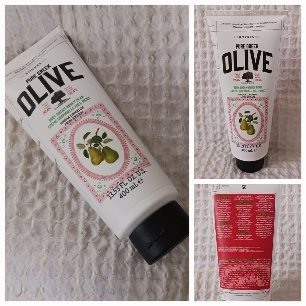 KORRES Pure Greek OLIVE Body Cream HONEY PEAR Lotion 13.53oz Jumbo Size …